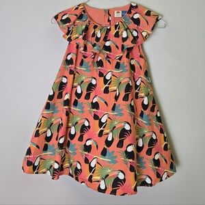 ✨ FARM Rio for Anthropologie Toucan Print Ruffled Mini Dress Girls' 4 ✨